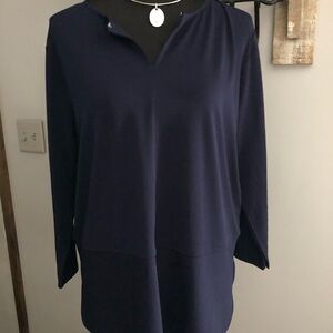 Ralph Lauren Women's Navy Long Sleeve Top
